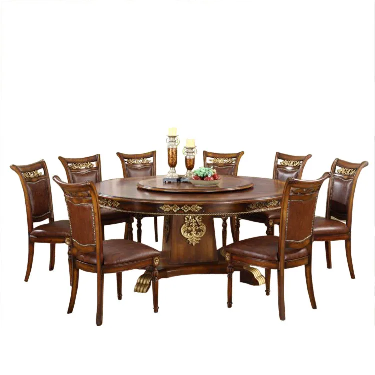 European dining table chair combination round table with turntable round table table