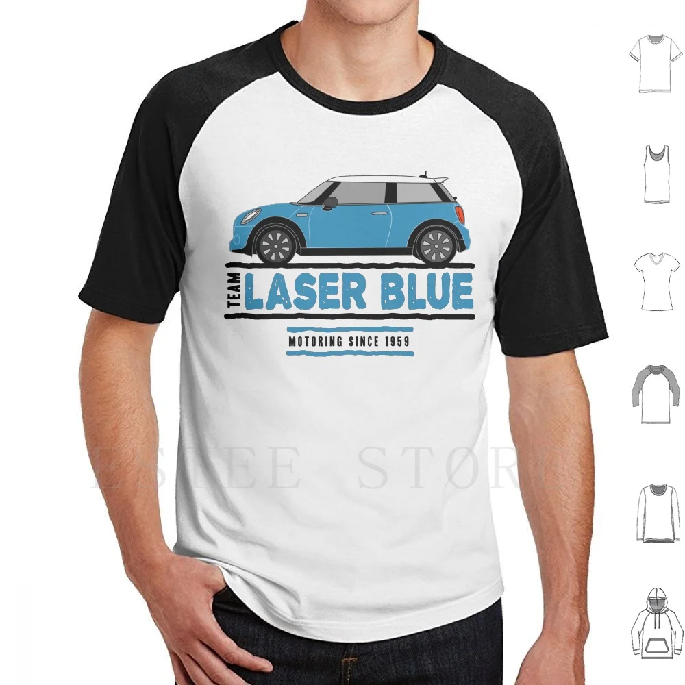 F56 Mini Team Laser Blue T Shirt Print Cotton F56 Mini Cooper Laser Blue Blue Laser Racing Motoring Motor R56
