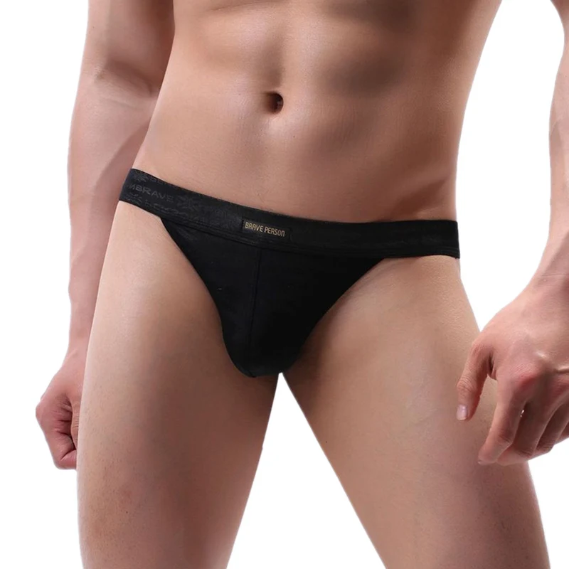 BRAVE PERSON Brand Underwear Men Sexy Lace Thongs Bikini Panties Jockstrap G string Men Low Waist T-back Sexy Underpants