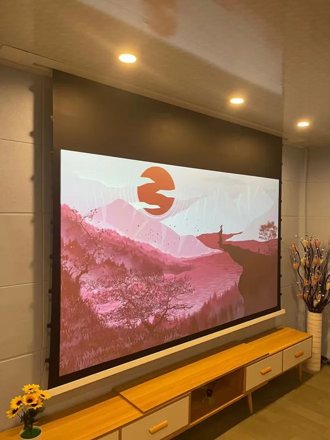 MIVISION 8K Schwarz Diamant/Kristall Umgebungs Licht Ablehnung ALR CLR Elektrische Einbau In-Decke Projektor Bildschirm, v1ALR – Detail 26