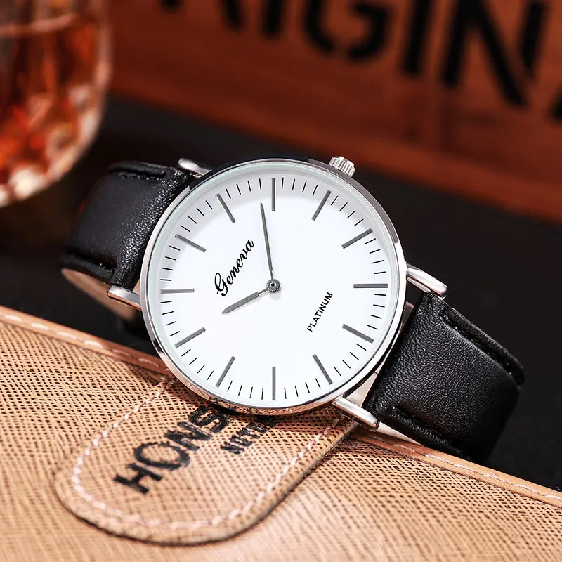 New Men Luxury Watches Famous Brand Women Thin Leather Strap Watch Men Business Casual Quartz Watch Relogio Masculino Hot Sale