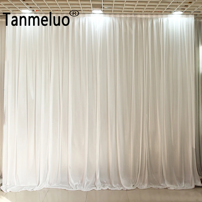 3x6M/10x20FT White Wedding Backdrop Stage Background Curtain Panels For Event Party Decoration