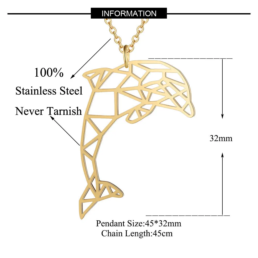5pcs/lot 316 Stainless Steel Large Whale Tail Dolphin DIY Connector Charm Pendants Wholesale Pendant for Necklace Never Tarnish