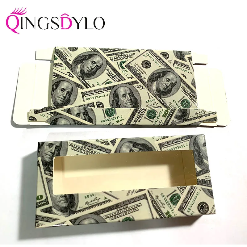 Eyelashes Rectangle Cardboard Box False Eyelashes Packaging Box without Logo Cosmetic Empty Eyelash Packaging Box