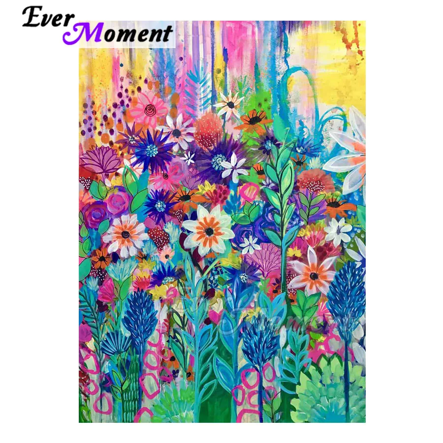 Ever Moment Diamond Painting Handmade Flowers Picture Of Rhinestone Full Square Drill Decoration Diamond Embroidery ASF1877