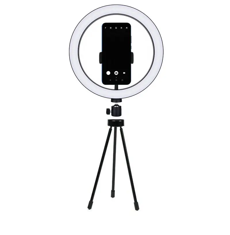 6 "led anel luz fotografia lâmpada de preenchimento com tripé suporte do telefone make-up para câmera iphone youtube iluminação fundição dia.18cm