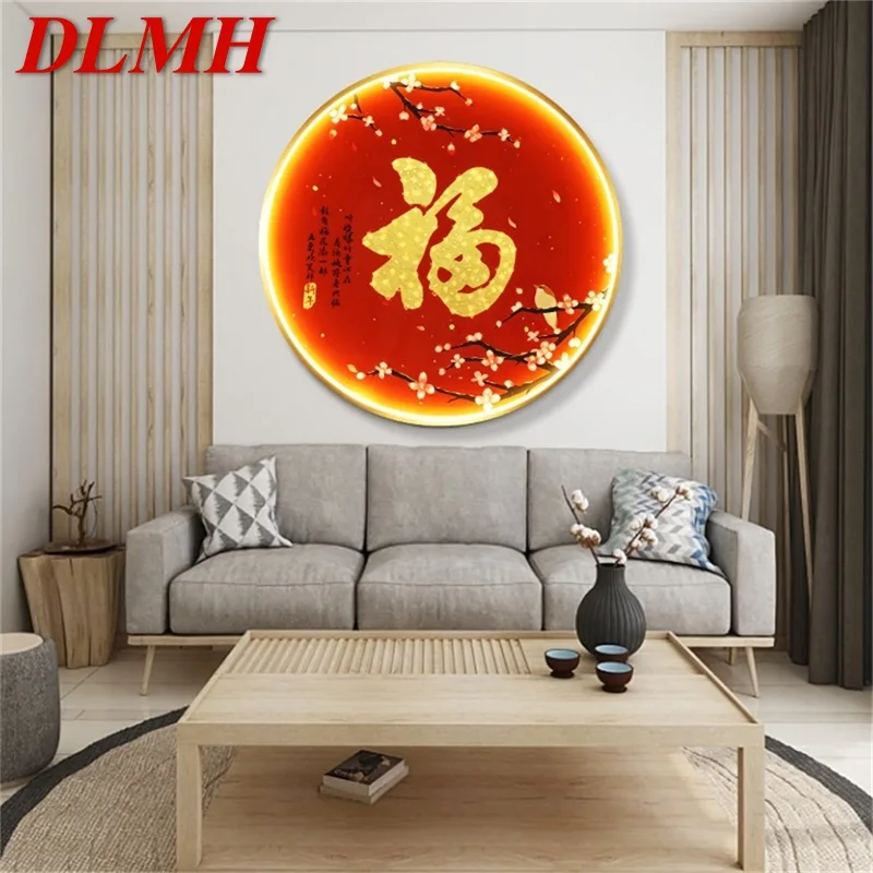 

DLMH Indoor Wall Lamps Chinese Style Mural Fixtures LED Modern Creative Living Room Light Sconces for Home Bedroom