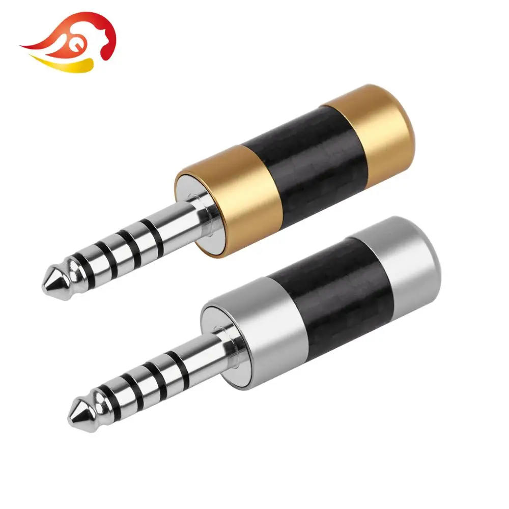 QYFANG 4.4mm 5 Poles Stereo Earphone Plug Rhodium Plated Audio Jack For NW-WM1Z/A Headphone Carbon Fiber Adapter Wire Connector