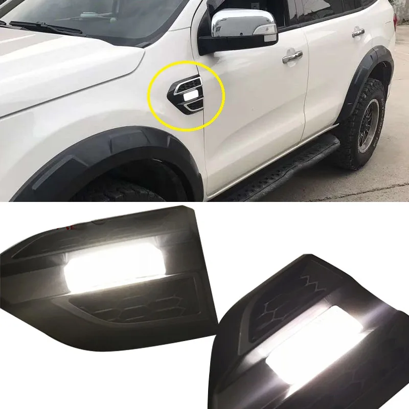 

2pcs/set Car door cover LED Daytime Running Light day lights for FORD RANGER T7 T8 EVERST 2015-18 car door side lamp turn lights