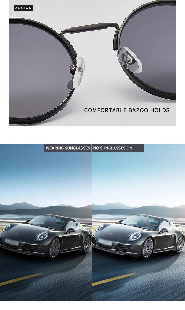 Metall Steampunk Sonnenbrille Männer Frauen Mode Runde Brille Marke Design Vintage Sonnenbrille Hohe Qualität UV400 Brillen – Detail 4