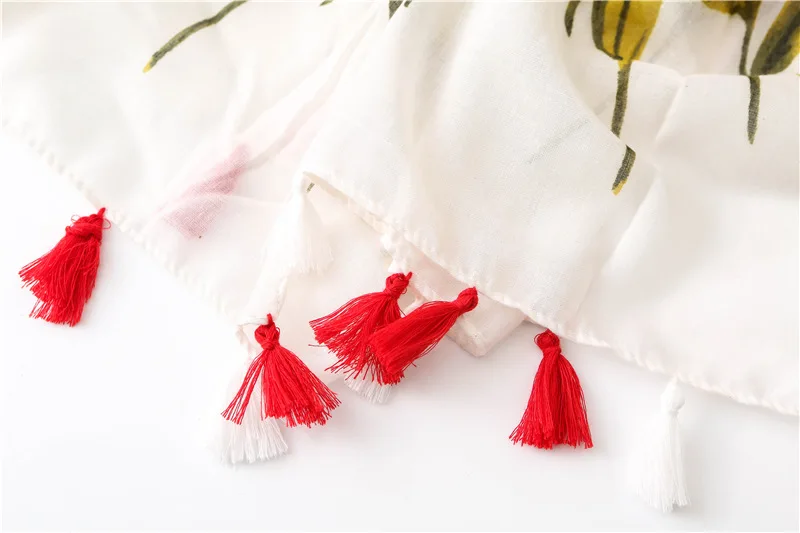 Luxus Marke Baumwolle Schal Frauen Große Schals Design Hijab Echarpe Druck Quaste Schals Dame Strand Stola Schalldämpfer Foulard Pareo – Detail 13