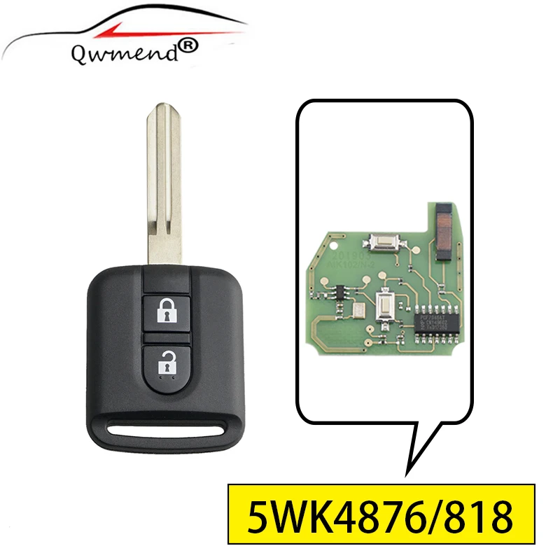 

Car Remote Key for Nissan 5WK4876/818 2BUT for Nissan Elgrand X-TRAIL Qashqai Navara Micra Note NV200 Car Key ID46 Chip 433Mhz