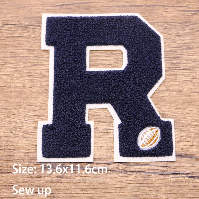 A S R B C P Alphabet NO.1 Rugby Chenille Icon Towel Embroidery Applique Patch For Clothing DIY Sew up Badges on the Backpack