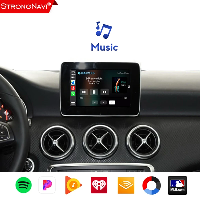 Wireless Carplay Android Auto For Mercedes-Benz A CLA GLA Class W176 W117 W118 X156 Support Netflix Spotify MAP  SiRi Voice