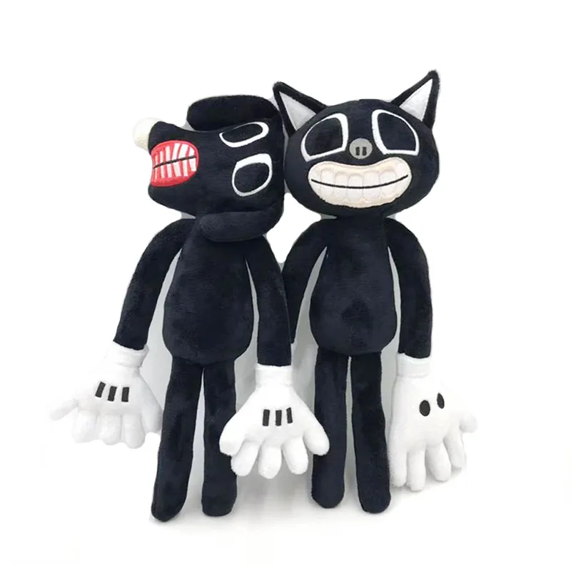 2pcs Sirenhead Peluche Anime sirena testa Plushie Black Cartoon Cat Soft Peluche bambola Horror Sirenhead Peluche regali giocattolo