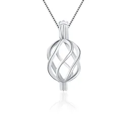 CLUCI Silver 925 Pendant for Necklace Jewelry Geometric Twisted Women Necklace 925 Sterling Silver Pearl Pendant Locket SC004SB