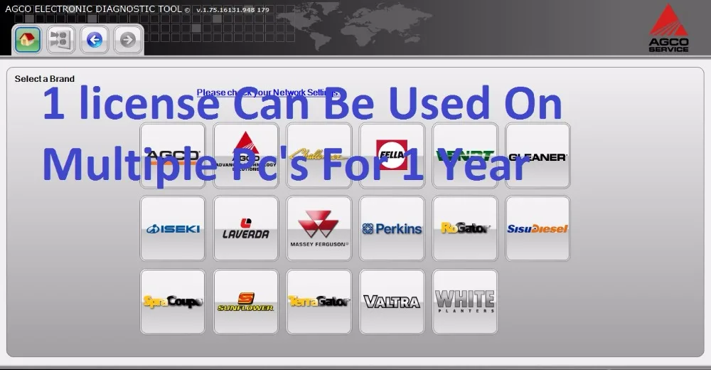 AGCO Electronic Diagnostic Tool EDT License-INSTALL UNLIMITED COMPUTER