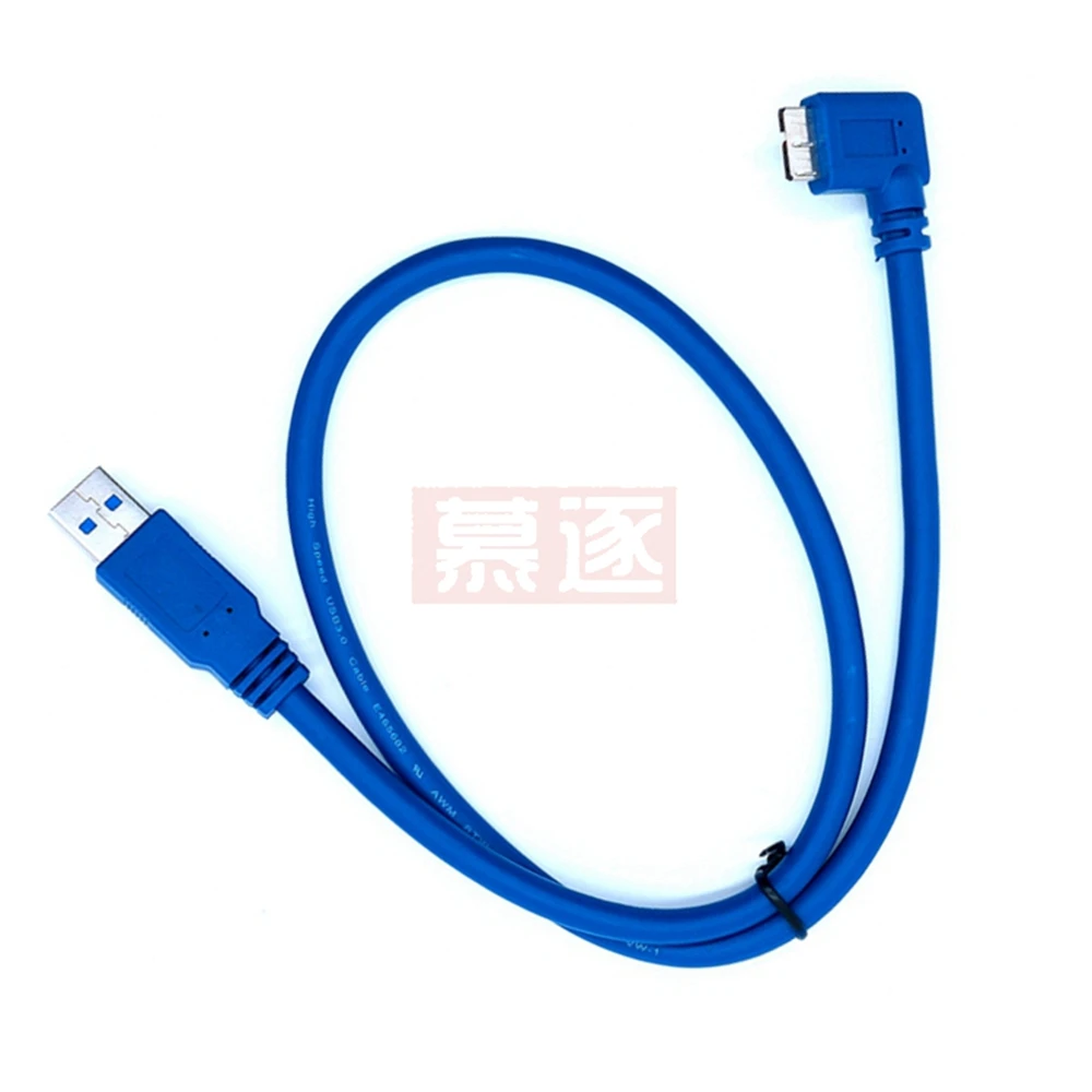 90 درجة 0.6 متر 1 متر USB 3.0 عالية السرعة إلى الزاوية اليمنى مايكرو B كابل للهاتف المحمول القرص الصلب USB 3.0 كابل خط 60 سنتيمتر/100 سنتيمتر