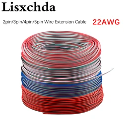 Cable de extensión de 2 pines, 3 pines, 4 pines, 5 pines, 22AWG, conector Led para tira LED WS2812, WS2811, RGB, RGBW, RGB, CCT 5050, 3528