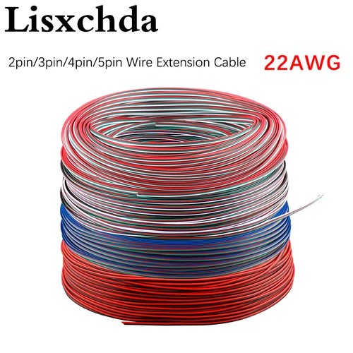 Cable de extensión de 2 pines, 3 pines, 4 pines, 5 pines, conector Led 22AWG para tira de luces LED WS2812 WS2811 RGB RGBW RGB CCT 5050 3528