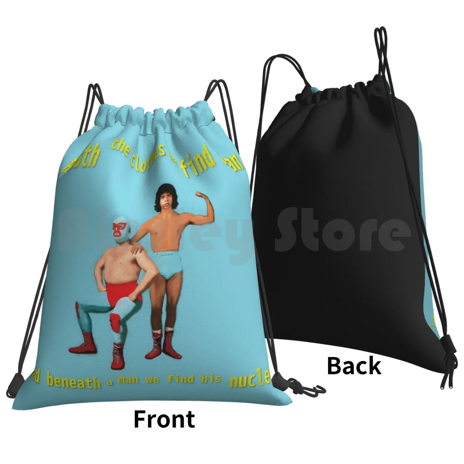 Beneath A Man-Nucleus-Nacho Libre Backpack Drawstring Bags Gym Bag Waterproof Nacho Libre Nachos Nucleus Science Deep