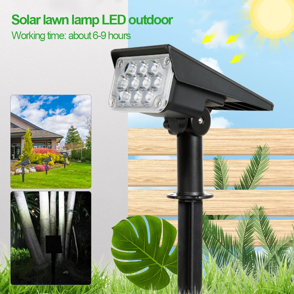 

20LED Solar Lawn Light Outdoor Waterproof Landscape Insert Lawn Courtyards Light White/Warm Wall Light with Solar Panel