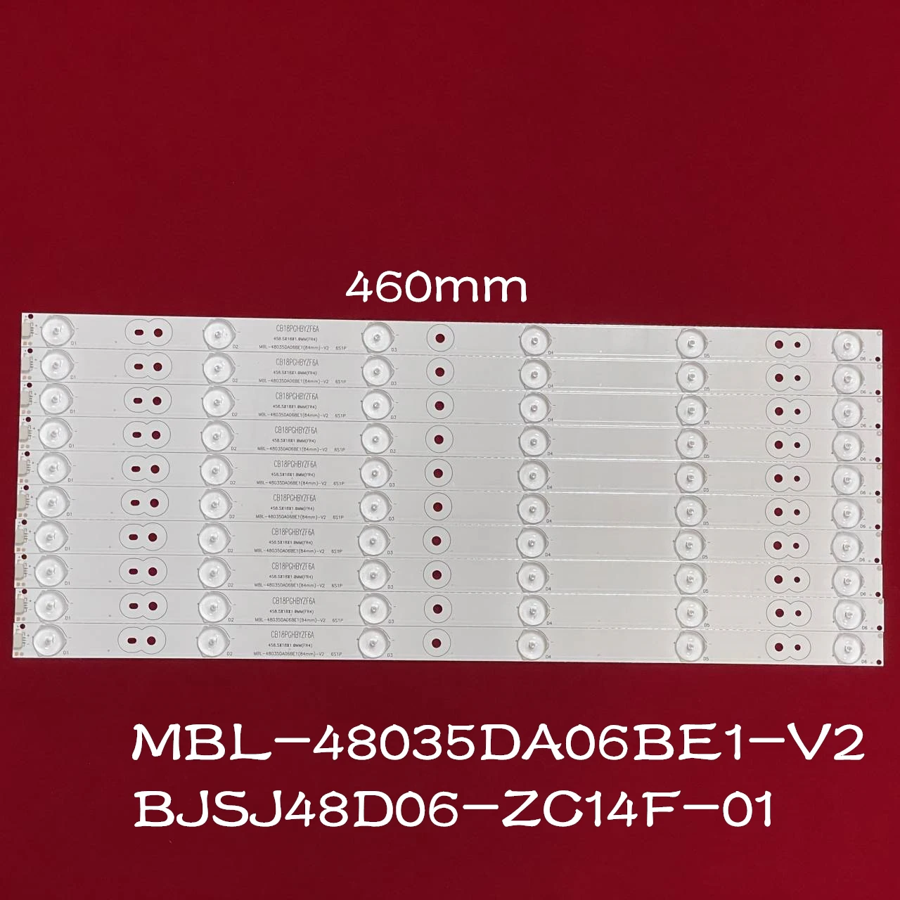 

10PCS LED Backlight strip for San yo 48CE468D MBL-48035DA06BE1-V2 BJSJ48D06-ZC14F-01 303JD480031