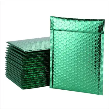 50pcs 7''x9'' Green Aluminized Bubble Mailers Metallic Padded Buabble Envelopes Poly Mailers Purple Delivery Shipping Bags