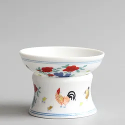 Chinese Tea Set Accessory, Tea Filter Tool, Archaistic Rooster Pattern Infuser, Ceramic Strainer, Funnel and Stand Set, Teaware