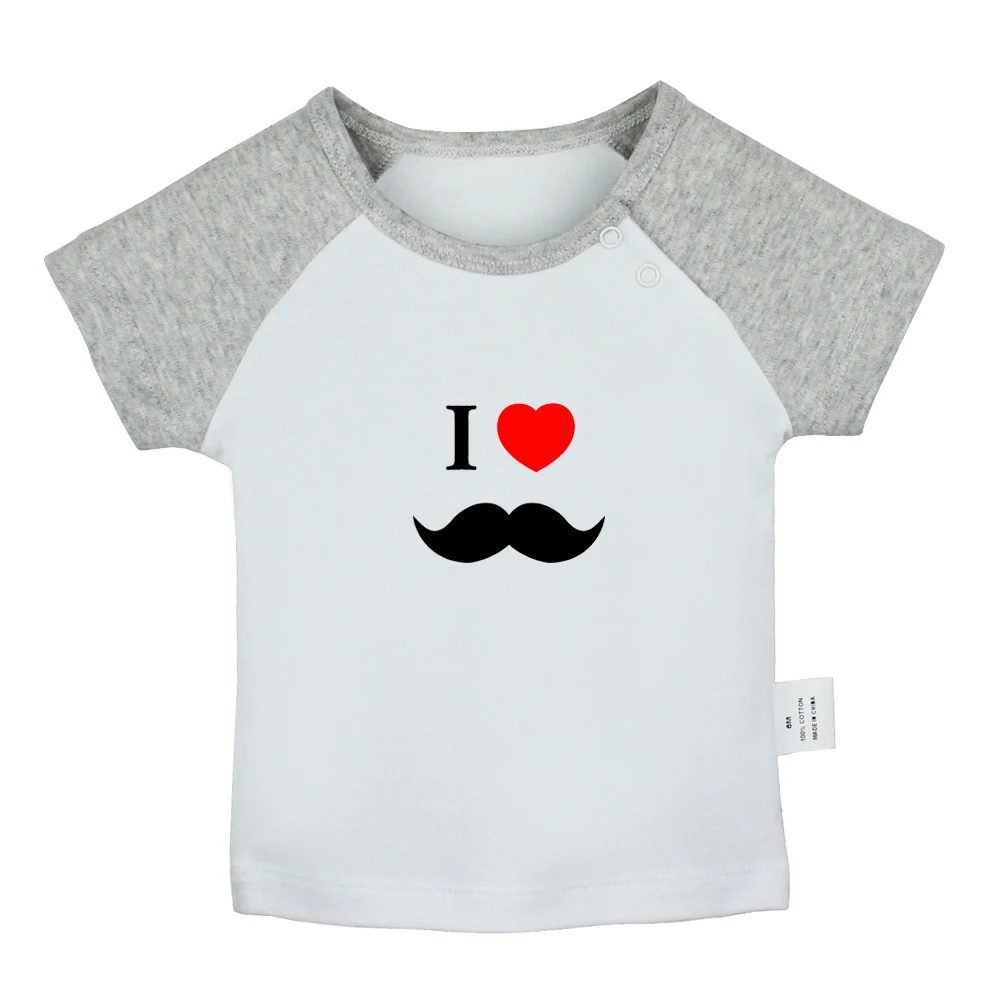 

Cute I Love Mustache Gentleman Dad I Love New York Newborn Baby T-shirts Toddler Graphic Raglan Color Short Sleeve Tee Tops