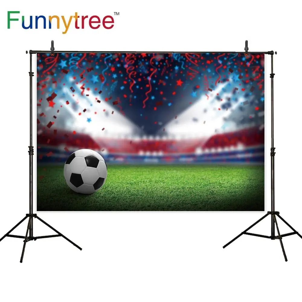 Funnytree Football Field Birthday Backdrop Photo Studio Boys Soccer Match Party Background Photocall Photozone Real Decor