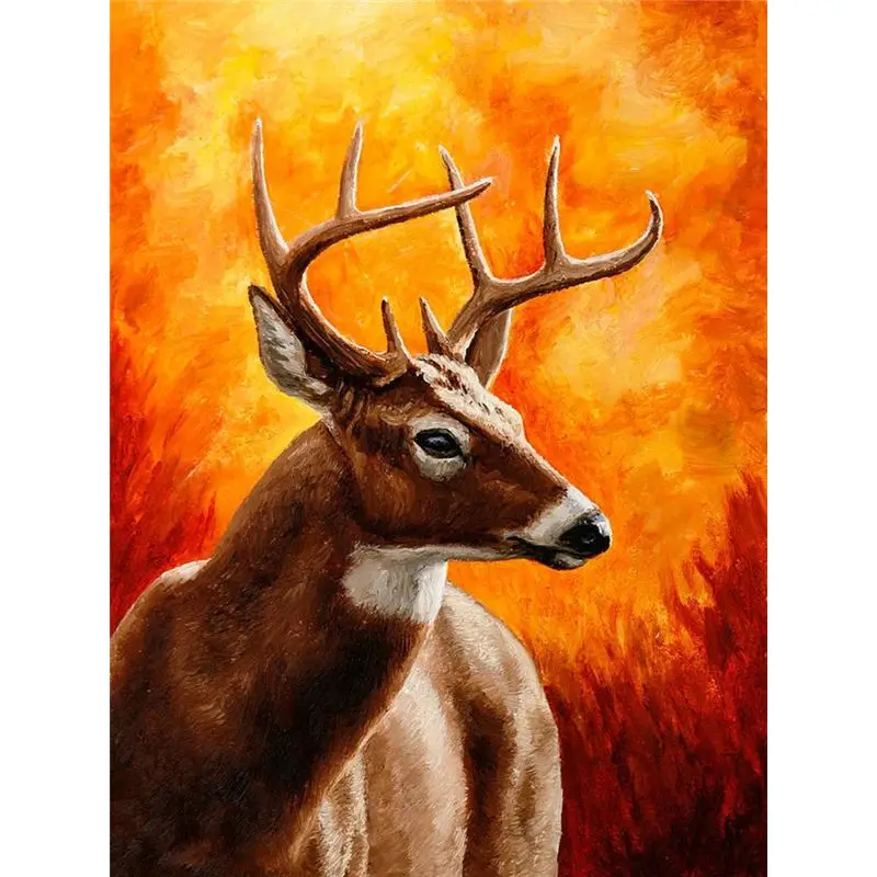 GATYZTORY Öl Malerei Nummer Deer Zeichnung Auf Leinwand Handgemaltes Kunst Geschenk DIY Bild Durch Anzahl Herbst Tier Kits Wohnkultur