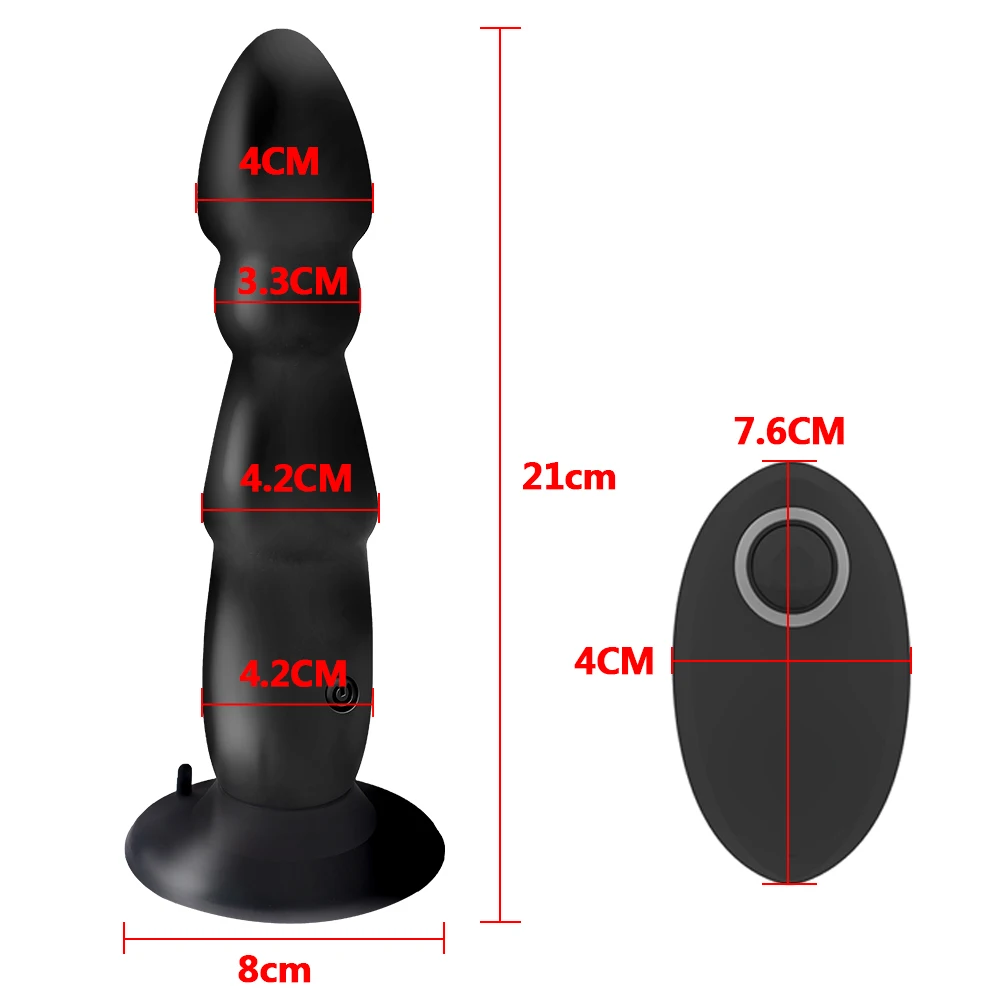 Anal Plug Dildo Vibrator Strong Sucker Sex Toys For Men Women Wireless Remote Control Large Size 10 Speeds