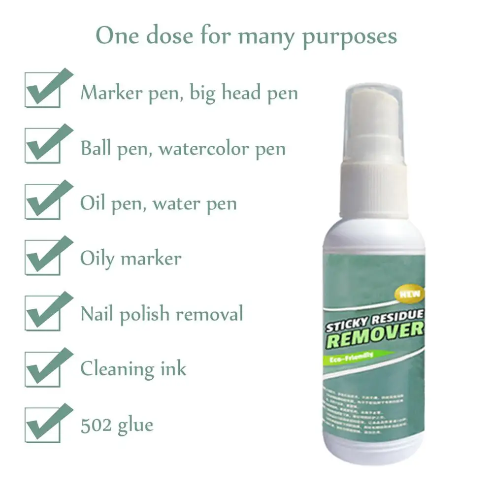 20/30/50/100ml Sticky Residue Remover Portable Adhesive Remover Spray for Remove Chewing Gum Grease Cleaning Product