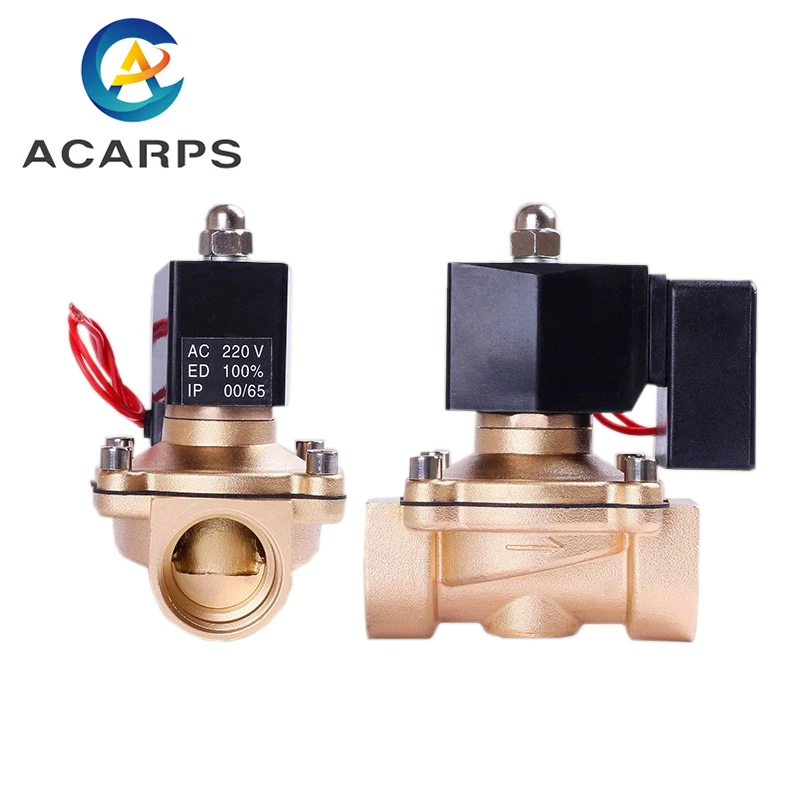 

1/2" 3/4" 1" 1-1/2" 2" Normally Closed Brass 24VDC 12VDC 110VAC 220v gas Non Hot Solenoid Valve ForLong Working Solenoid Valve