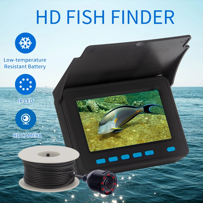 

WF25C 1200TVL Underwater Fish Finder Video Camera for Fishing video recording 4.3"Monitor 8 Infrared IR LED Fishfinder 20M cabel