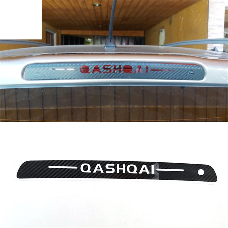 Pegatinas de fibra de carbono para coche, lámpara de parada de montaje alto, luces de freno altas para Nissan Qashqai J10, 2009-2014, 1 unidad