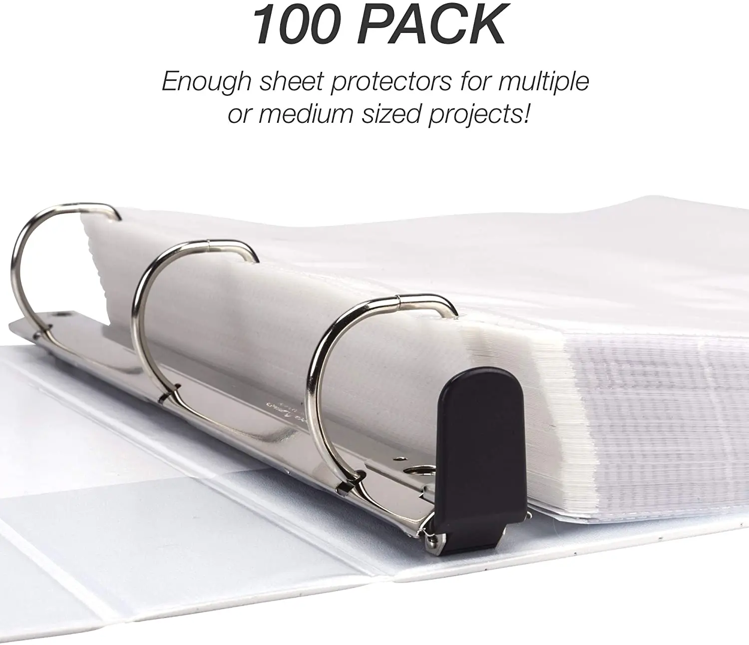 100 Sheets 11-Hole Clear Sheet Protectors, Holds 8.5 x 11 inch Sheets, 9.25 x 11.25 inch ,Archival Safe for Documents and Photo