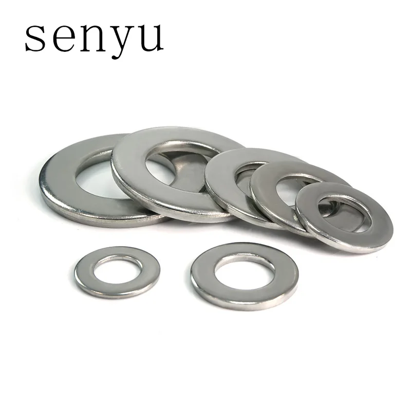 luhuichang Stainless Steel Flat Washer Plain Gasket for M1.6 M2 M2.5 M3 M3.5 M4 M5 M6 M8 Washing Machine Ring Spacer GB97