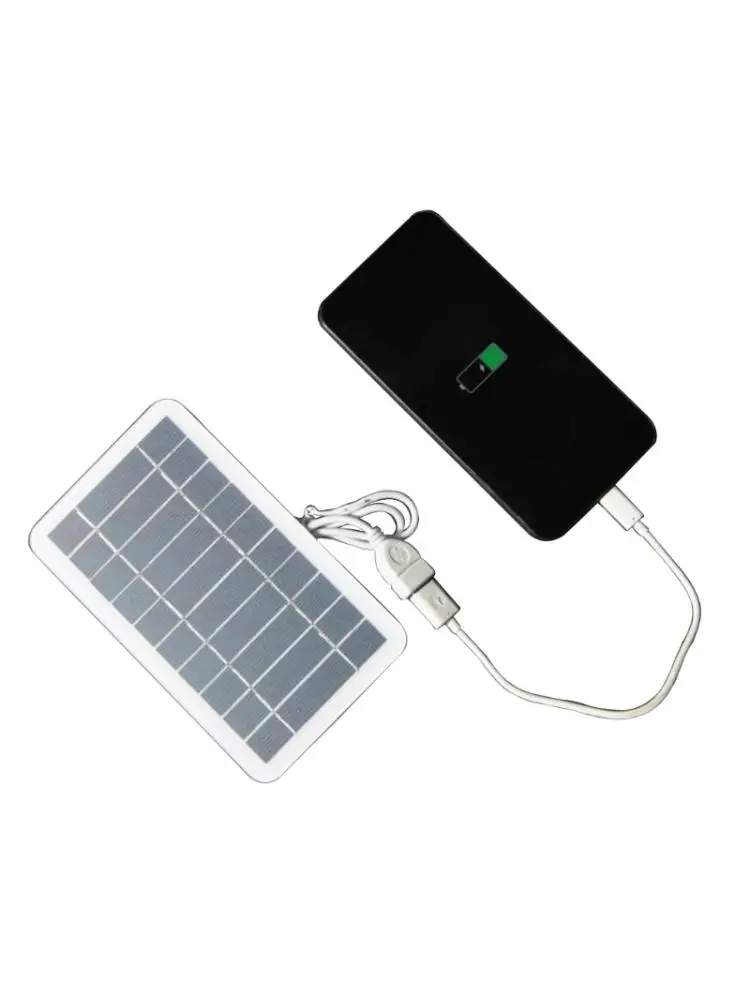 2W 5V Portable Solar Panel Dual USB Output Port Panel Outdoor Fexible Charger