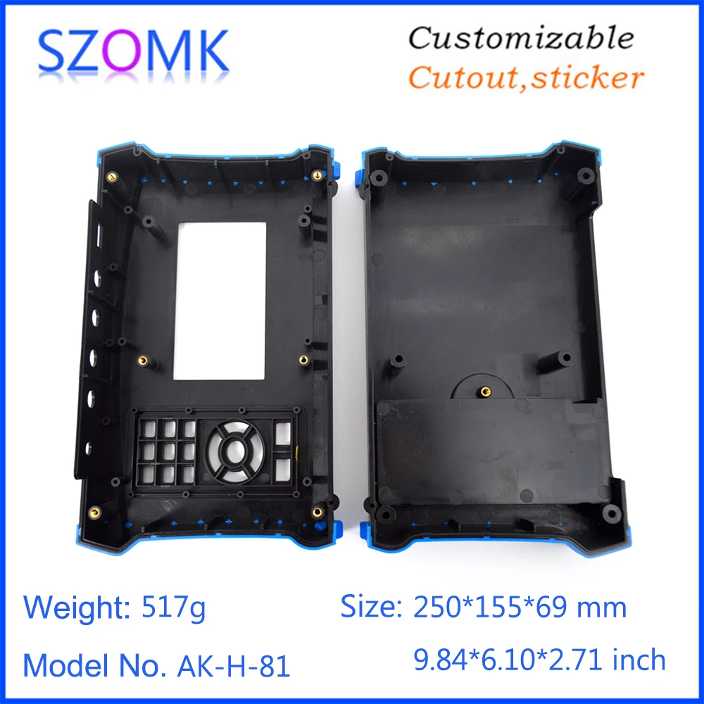 1Piece 250*155*69mm szomk handheld plastic instrument housing junction box with battery holder electronics device box