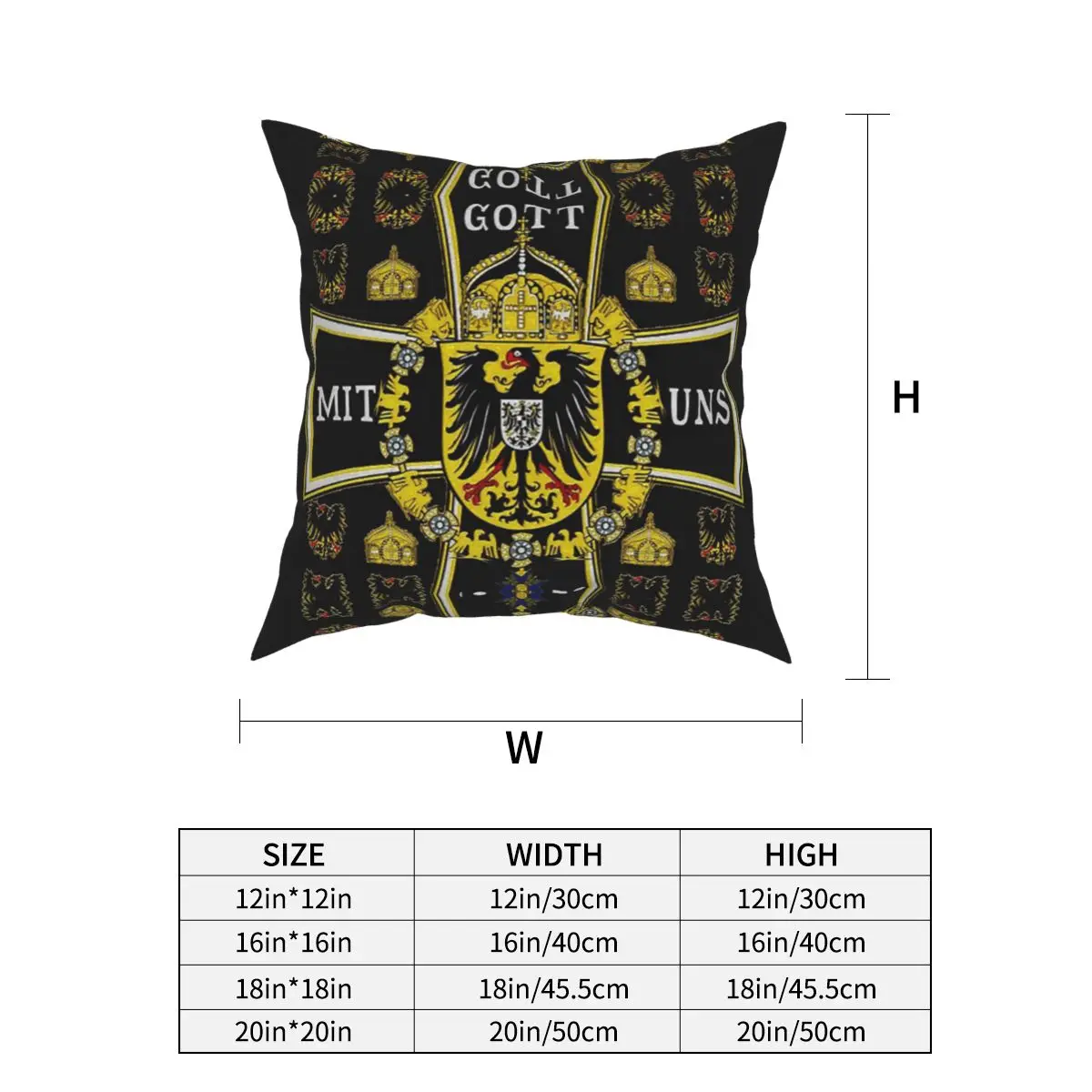 German Kaiser Imperial Flag Pillow Cases Germany Empire Cushion Cover Vintage Decor Pillowcover for Living Room 18'