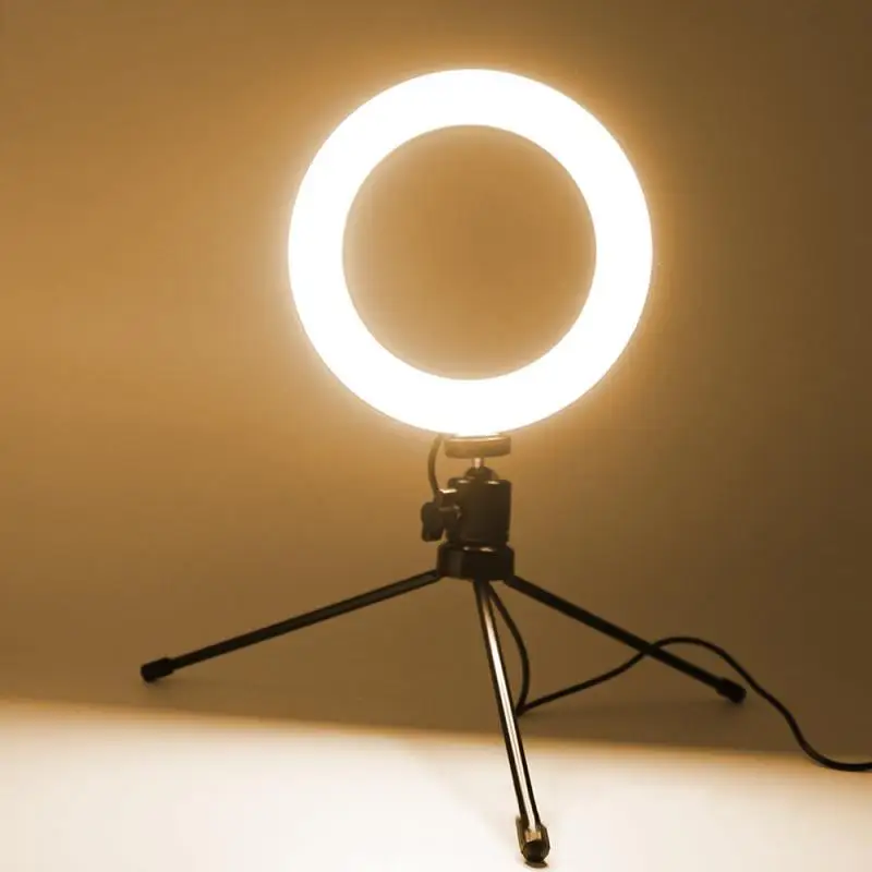 Anillo de luz LED para fotografía, lámpara regulable de 16cm para cámara, teléfono, maquillaje, vídeo, estudio en vivo