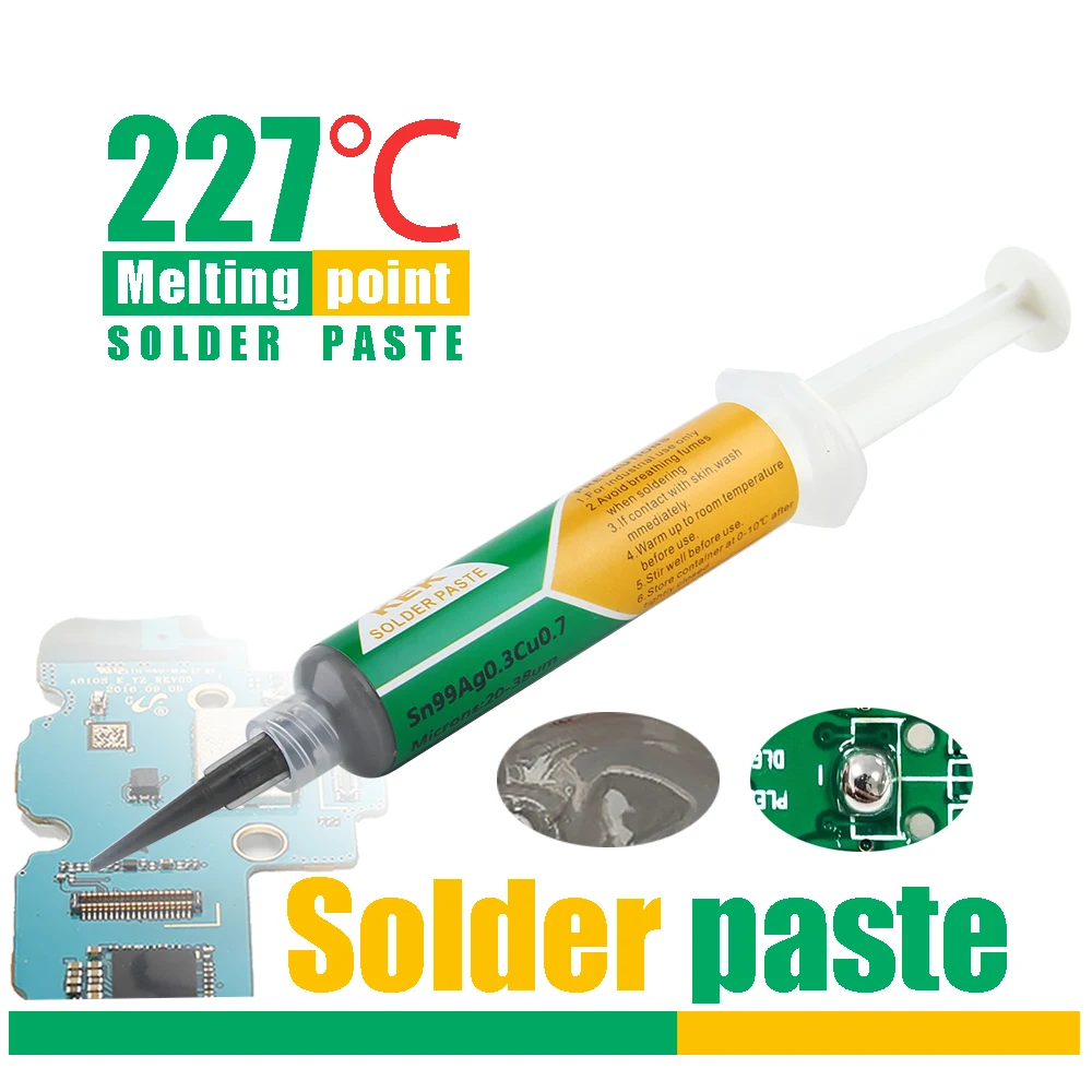 Needle-tube Type Lead-free Solder Paste Sn99Ag0.3Cu0.7 Melting Point 227℃ Repair Soldering Paste PCB Repair Welding  Paste