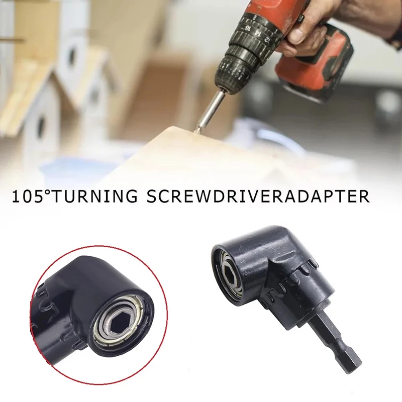 105 Degree Right Angle Driver Screwdriver Hand Tools Set 1/4 Hex Shank For Power Drill Screwdriver Bits Tools+11pcs Screwdriver