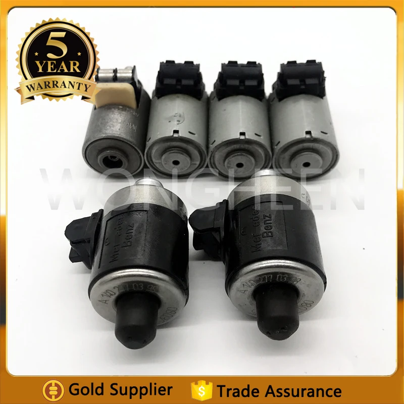 6Pcs 722.6 Automatic Transmission Solenoids Set Fit For Mercedes-Benz S350 5-Speed Gearbox A1402770398 A1402770435 A1402770535