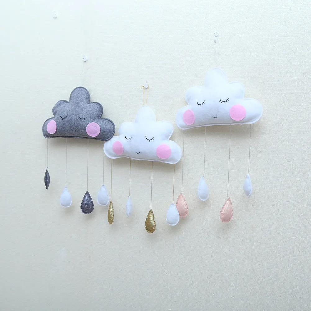 Felt Cloud Face ห้องนอนเด็กตกแต่งห้องเด็กตกแต่ง Nordic ตกแต่งสำหรับห้องเด็ก B1103