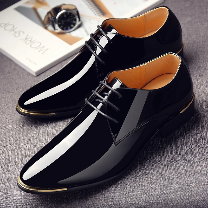 2023 Man Wedding White Shoes Rubber Sole EXTRA Size 47 48 Man Business Dress Lether Flats Patent Leather Shoes For Man