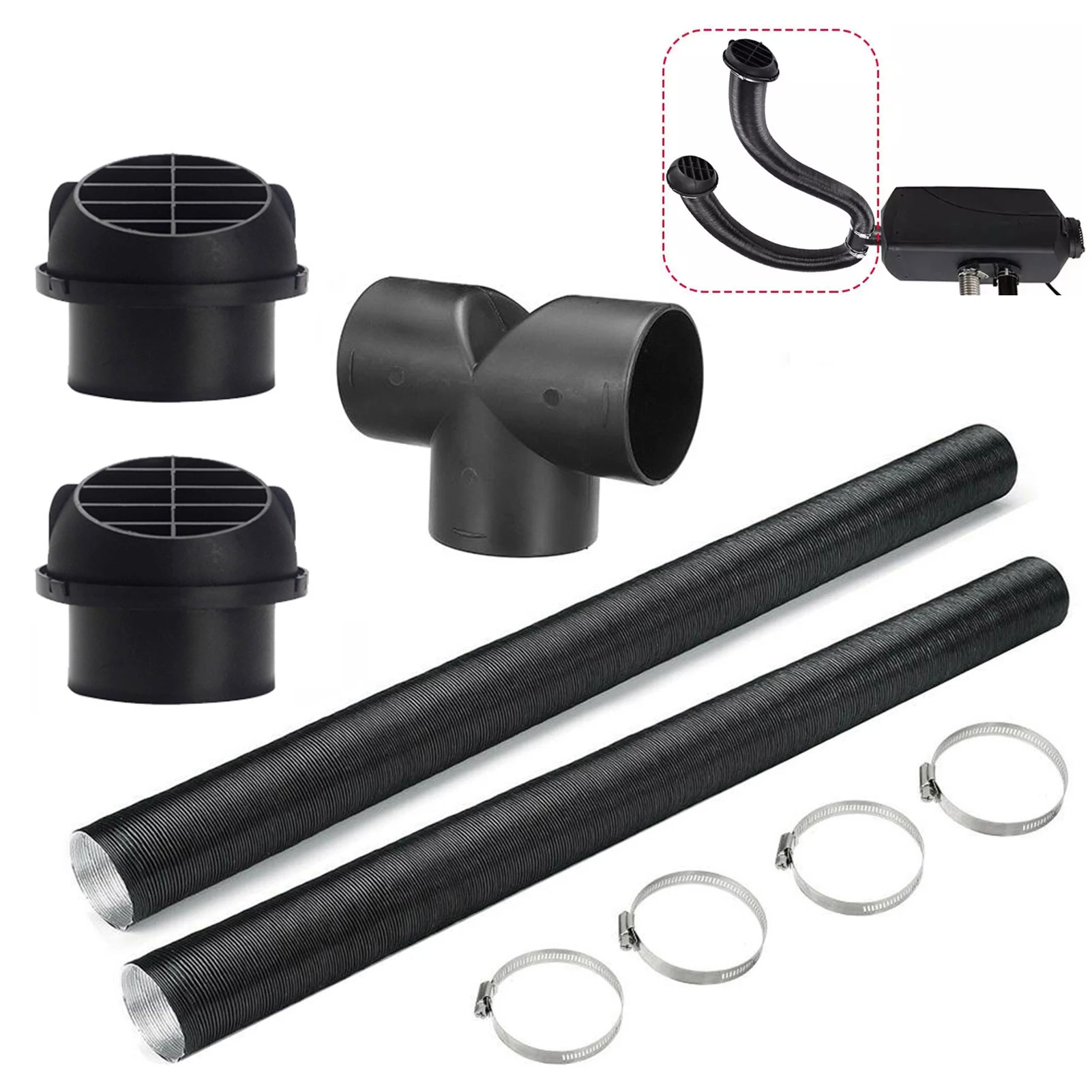 75mm Car Auto Heater Pipe Duct Warm Air Outlet Vent Hose Clips Eberspacher For Heater Dropship