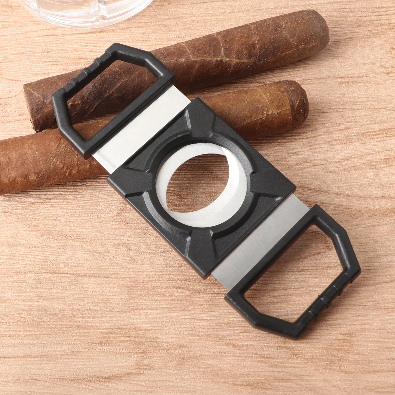 tobacco shears Portable Stainless Steel Cigar Cutter with Dual Blades